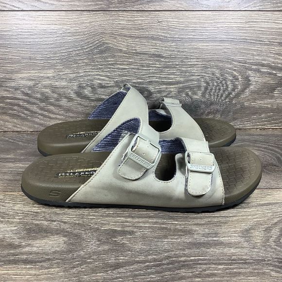 Skechers Men's Size 11 Pelem Rolento 'Sand' Relaxed Fit Slide Sandals - Picture 1 of 8